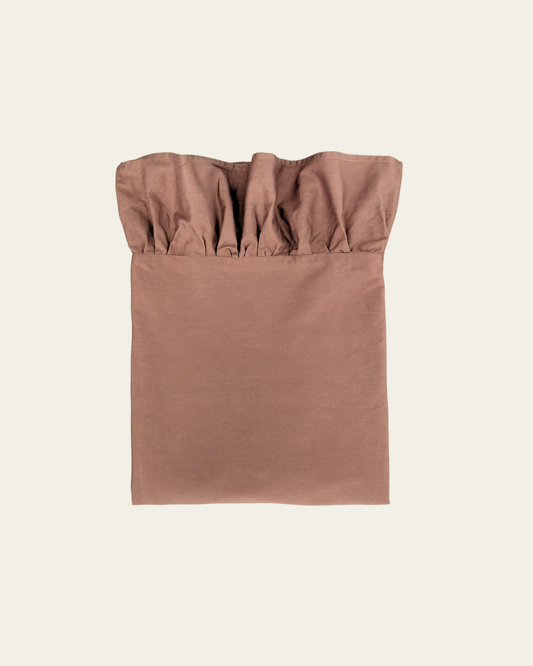 Chocolate brown top sheet product shot on a white background
