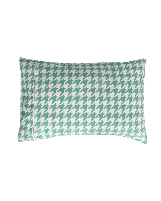 Pair of Pillowcases - Green Houndstooth