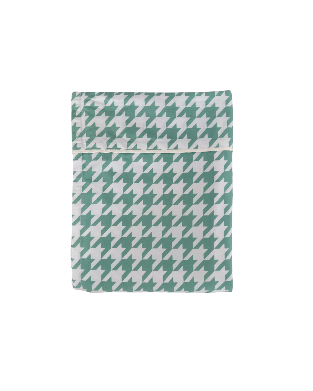Flat Sheet - Green Houndstooth